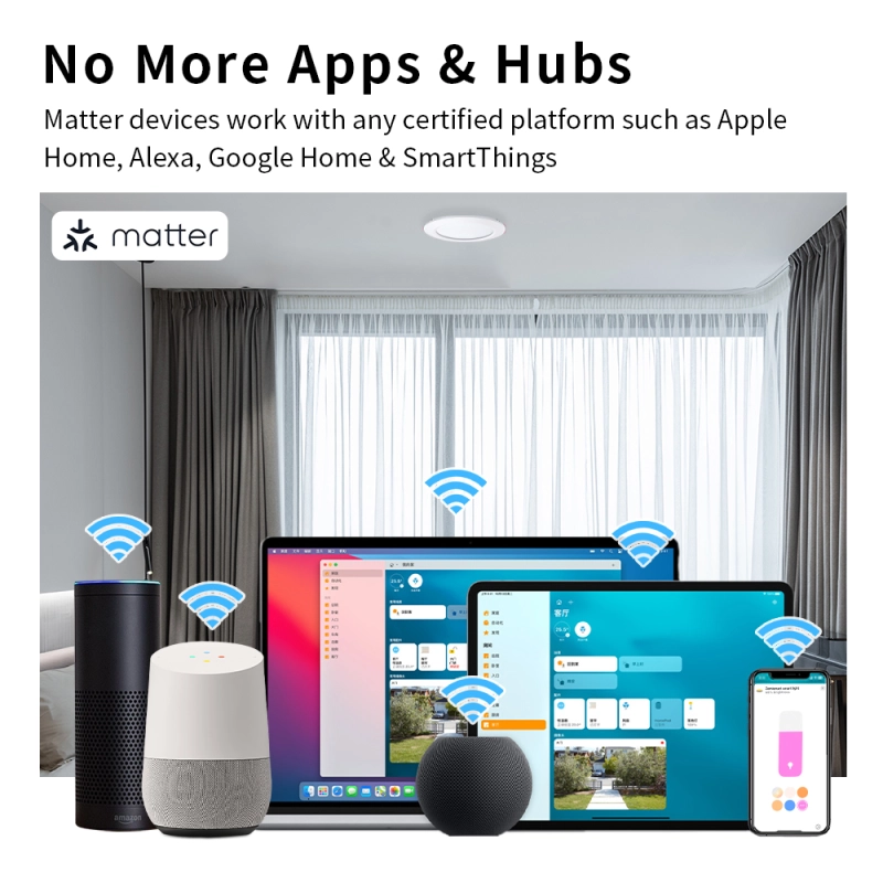 Zemismart WiFi Matter LED Recessed Light with AU Plug 2.5 / 3.5 / 4 Inch Downlight  RGBW Dimmable Alexa HomeKit Google Home SmartThings Control