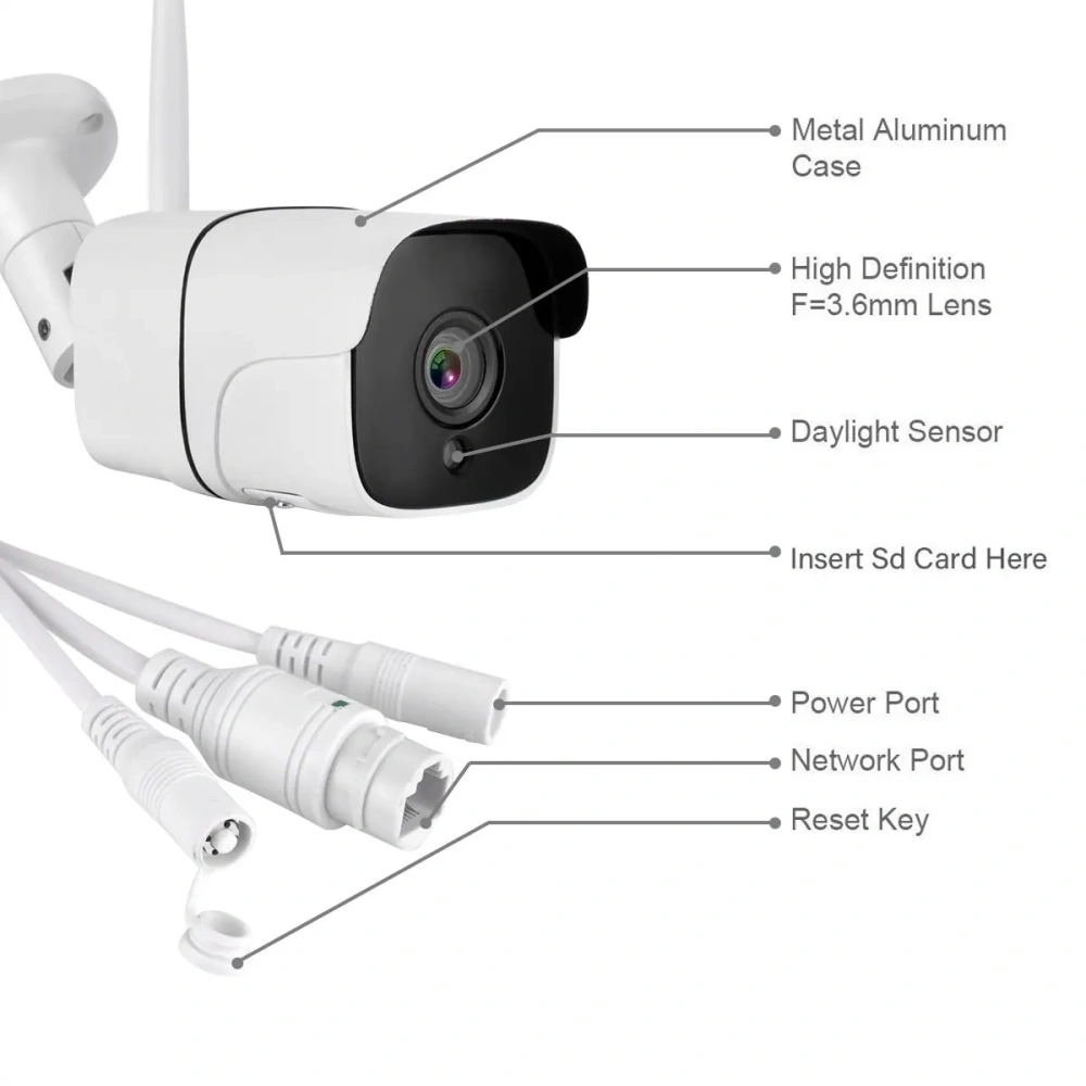 Zemismart WiFi CCTV Camera IP66 Waterproof Outdoor Intercome Work with Alexa Echo Show Smart Home Security Alarm works with Tuya