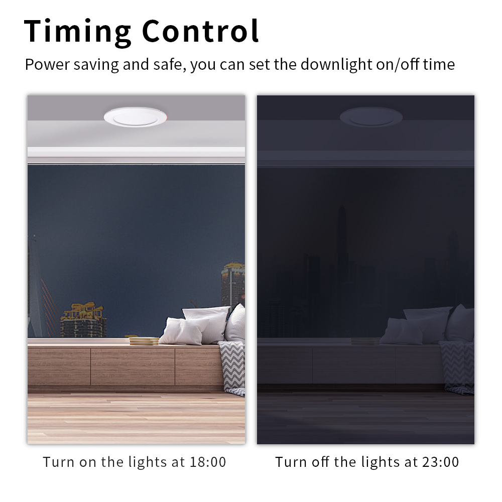 Zemismart WiFi Matter LED Recessed Ceiling Light 2.5 3.5 4 Inch Round Downlight  RGBW Dimmable Alexa HomeKit Google Home SmartThings Control