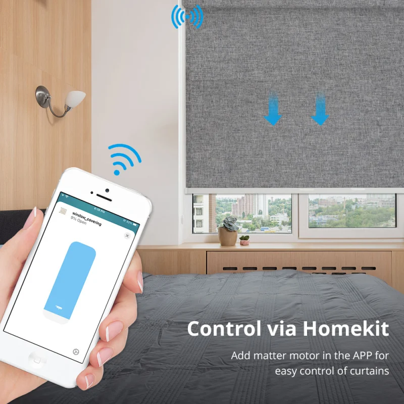 Zemismart WiFi Matter-certified  Roller Shade Motor for 37mm Home App Google Home App SmartThings App Control