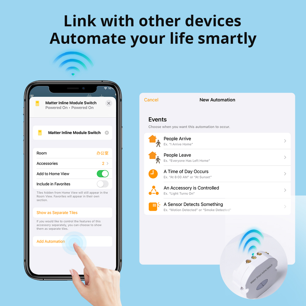 Zemismart Matter over WiFi Smart Light Switch DIY Breaker Module HomeKit SmartThings Remote Control 2 Way