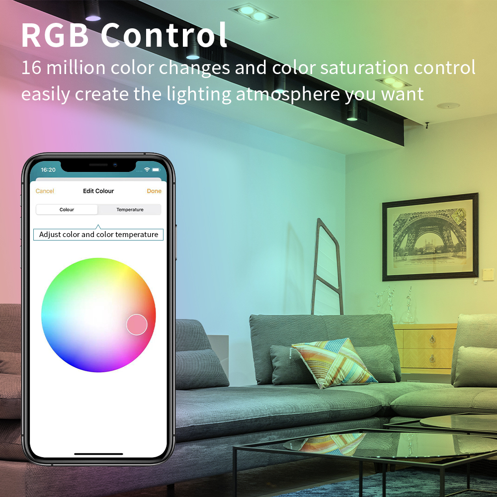 Zemismart WiFi Matter LED Recessed Ceiling Light 2.5 3.5 4 Inch Round Downlight  RGBW Dimmable Alexa HomeKit Google Home SmartThings Control