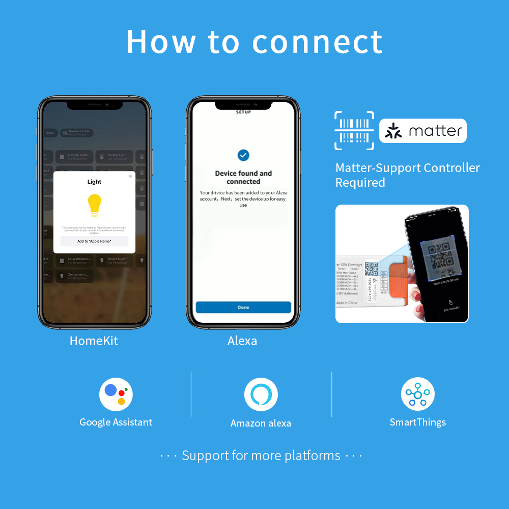 Zemismart WiFi Matter LED Recessed Ceiling Light 2.5 3.5 4 Inch Round Downlight  RGBW Dimmable Alexa HomeKit Google Home SmartThings Control