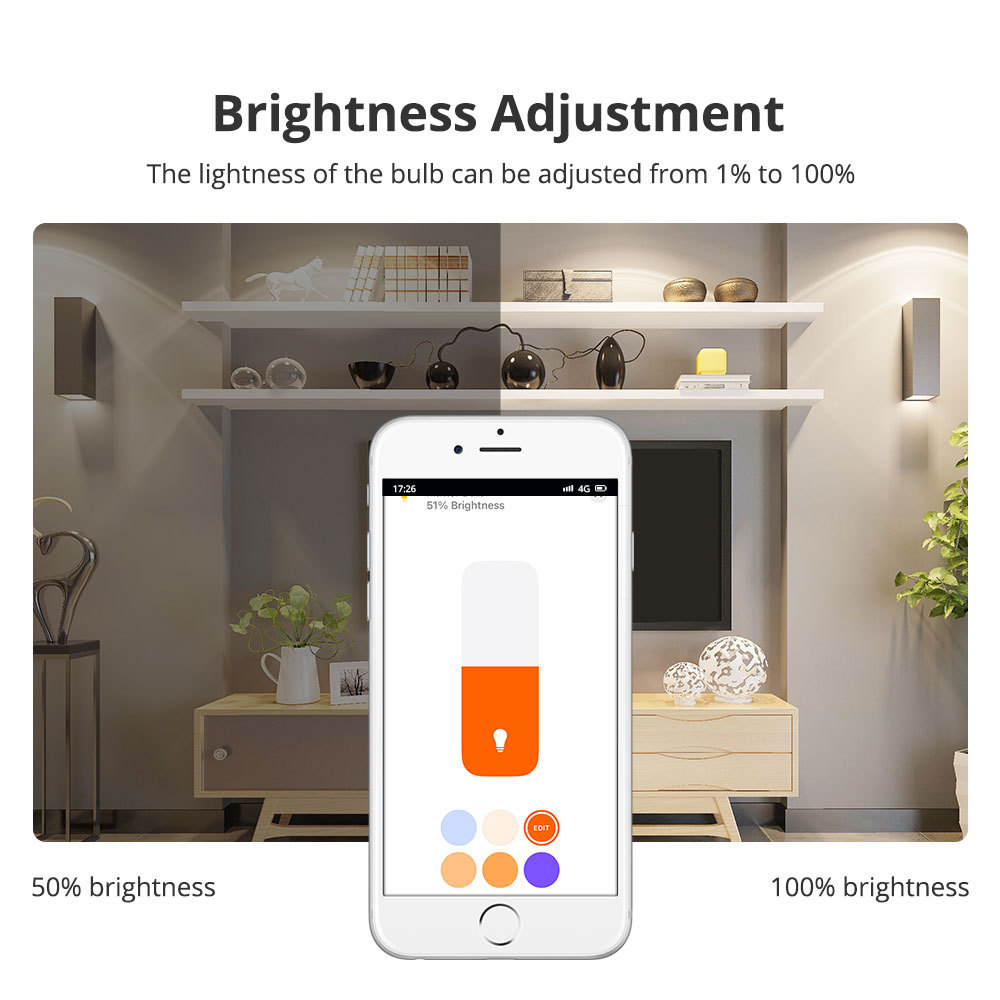 Zemismart WiFi Matter Certified Bulb RGB E27 Dimmer Enable HomeKit Google Home SmartThings Alexa Control