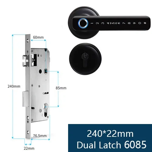 Zemismart BLE Smart Electronic Door Lock Biometric Fingerprint Lock Encryption Digital Lock App Remote Password Key Unclock works with Tuya
