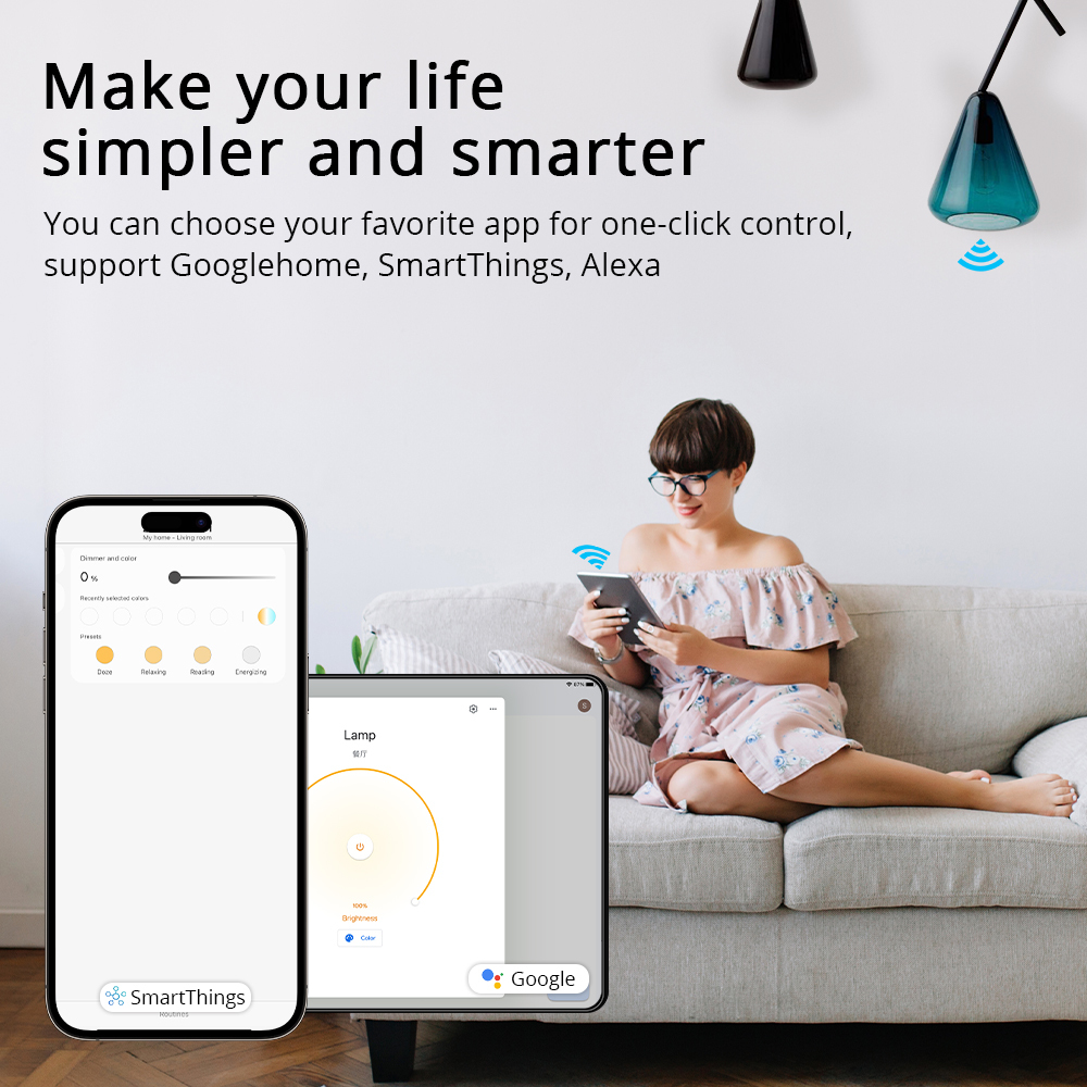 Zemismart Matter Over WiFi 7W Smart LED Filament Light Bulb E27 Dimmable SmartThings Siri Alexa Google Home 220V