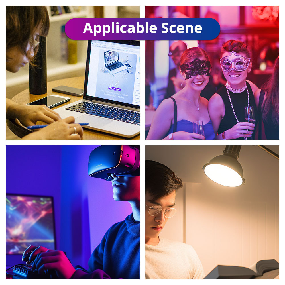 Zemismart Matter Over WiFi Smart Light Bulb 9W E27 RGBCW 120V 220V Dimmable Siri Alexa Google Home  Smartthing Control with FCC