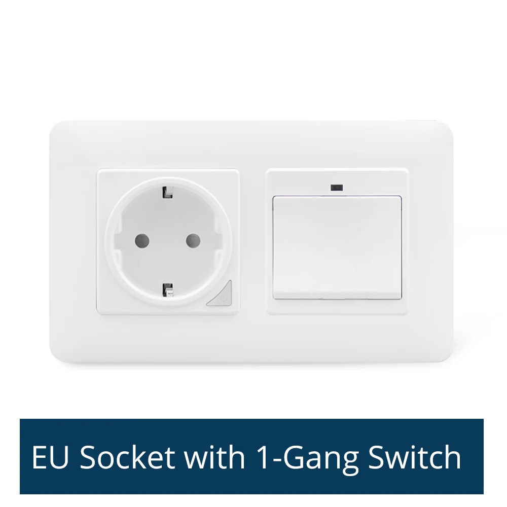 Zemismart WiFi EU Wall Socket with Light Switch 1 2 3 Gang Support TUYA APP Control Voive control by Alexa Google home