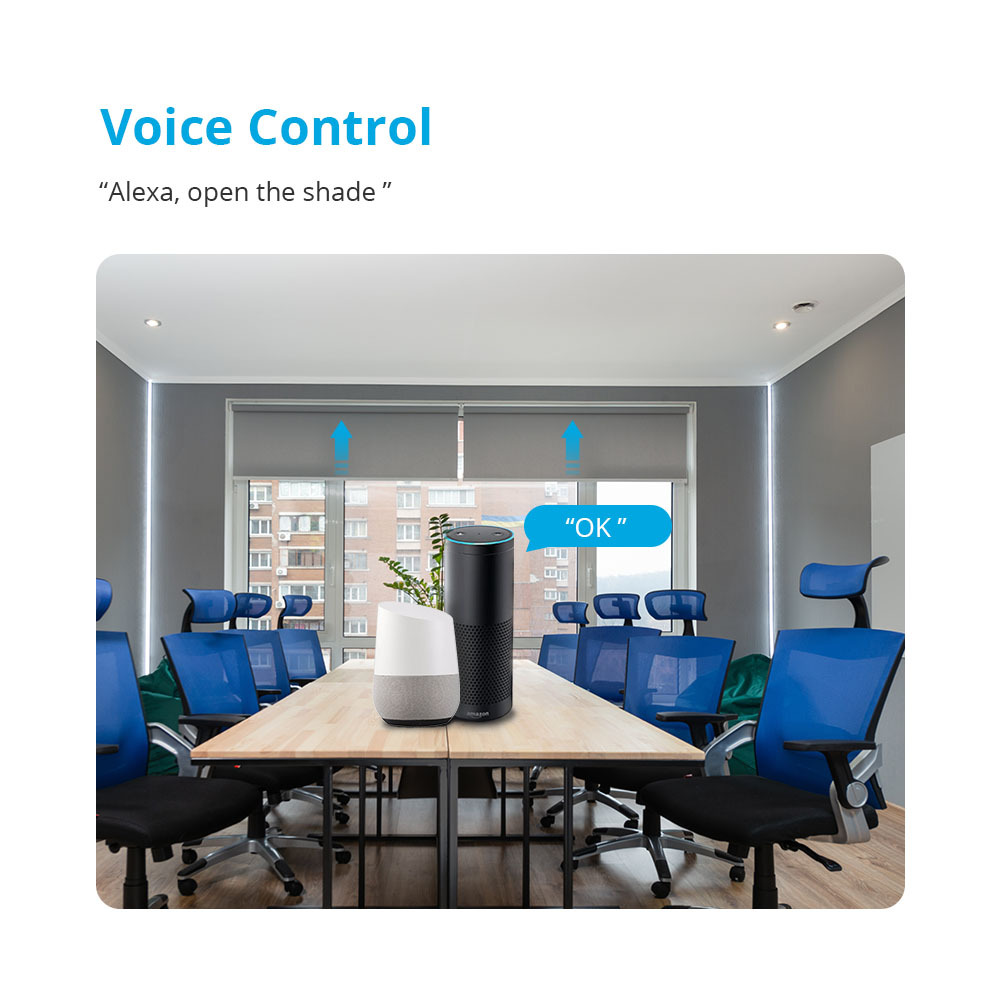 Zemismart Wifi Smart Electric Roller Blind Shade for 30mm Tube Roller Blind Motor Voice Control