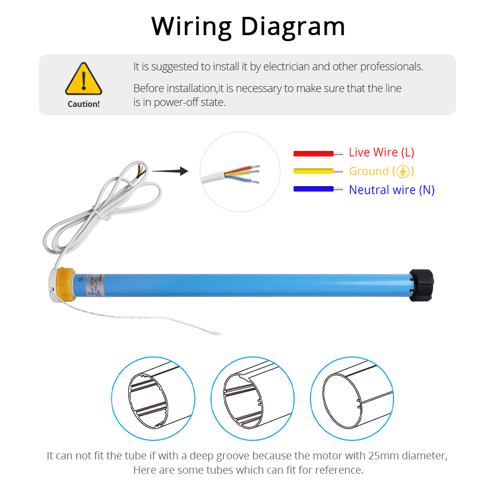 Zemismart Wifi  Smart Motorized Electric Roller Blind Shade for 36-38mm Tube Roller Blind Motor works with Tuya