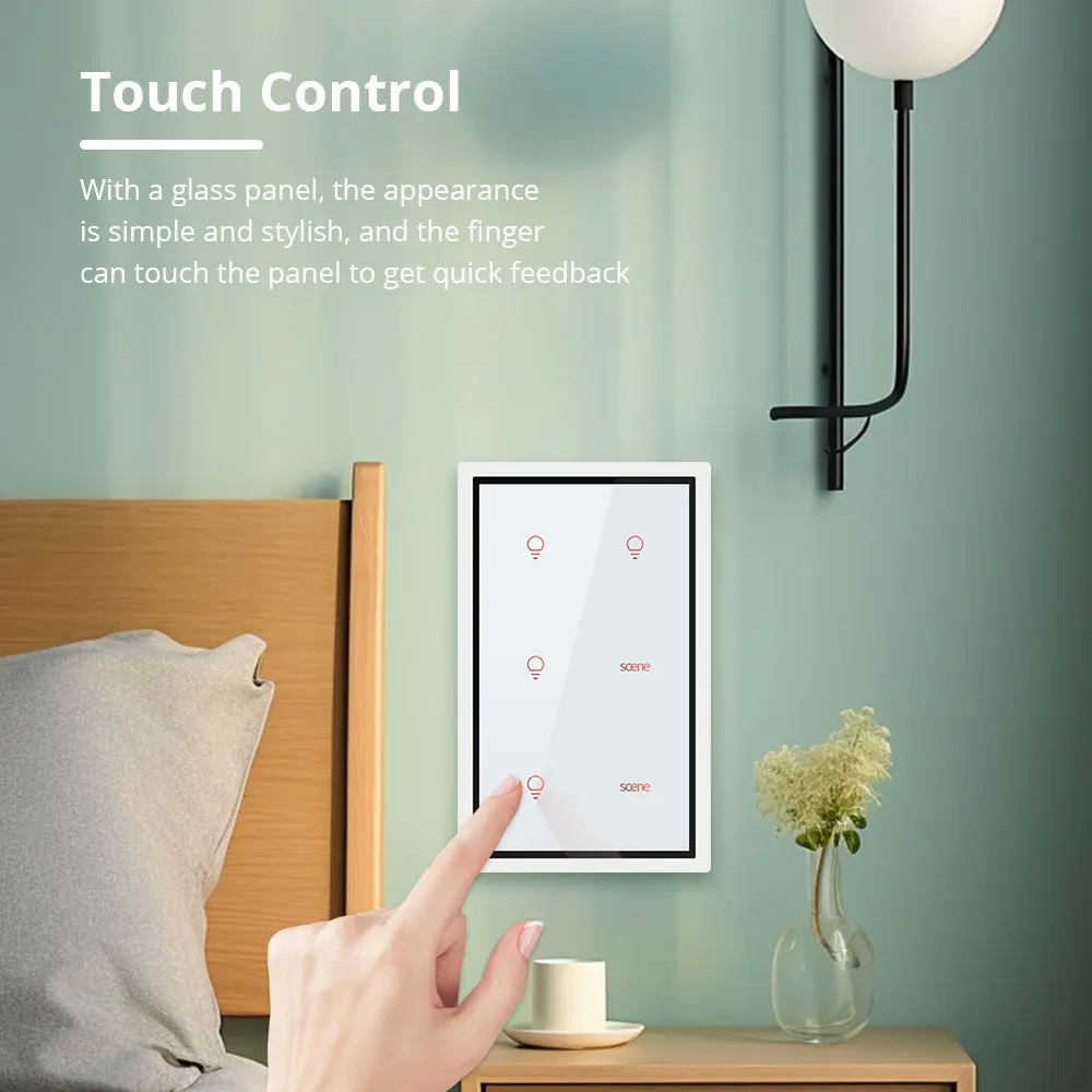 Zemismart Zigbee Light Switch Scene Switch 4 Gang 4x2 Touch Wall Switches Neutral Required works with Tuya Alexa Google Home Voice Control