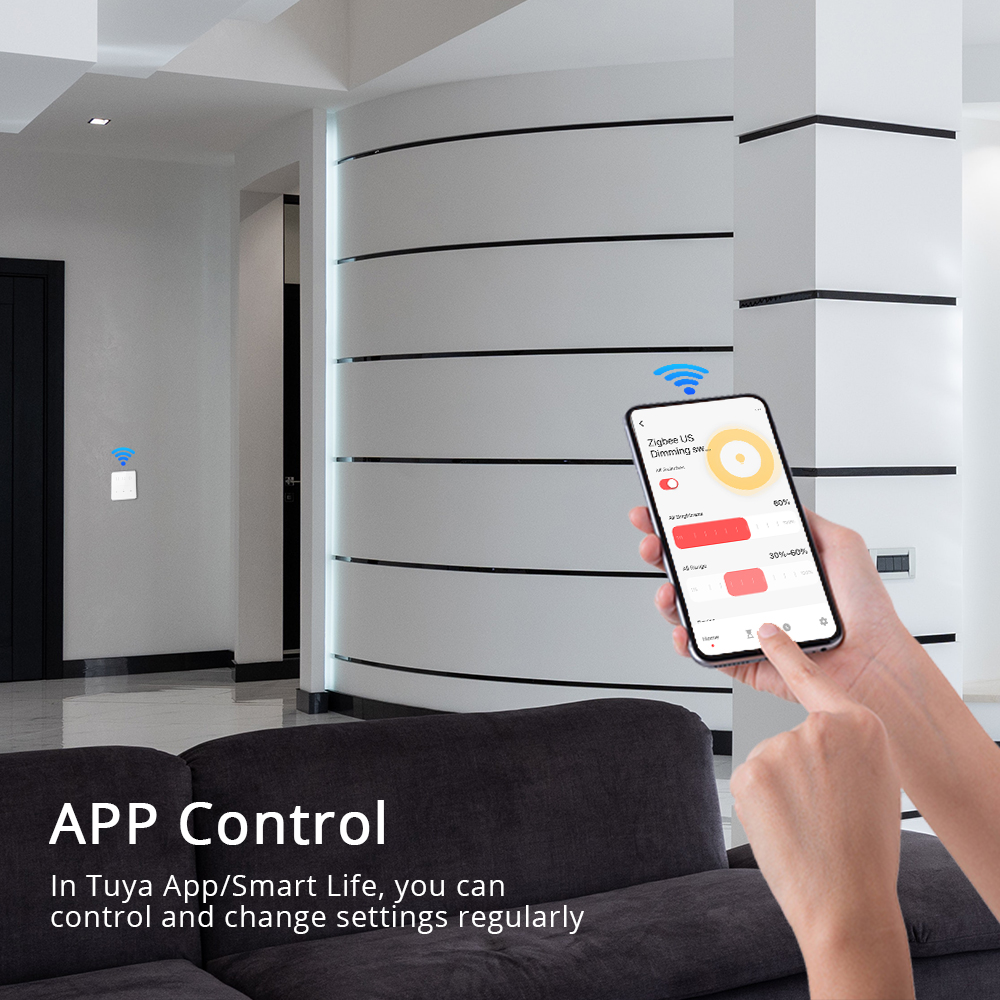 Zemismart Smart Dimmer 3 Gang Switch Neutral Required Brightness