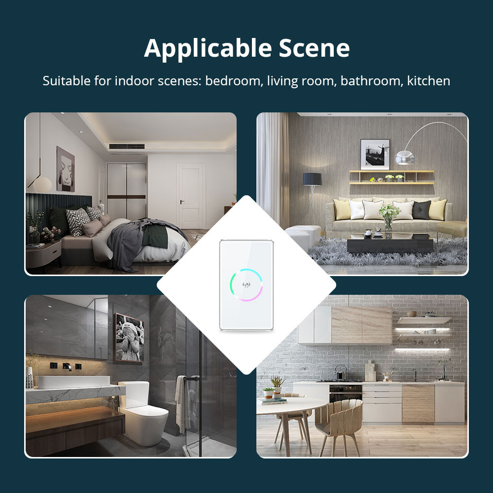 Zemismart WiFi Smart Wave Switch with PIR Sensor US Interruptor Support Tuya Alexa Google Home Voice Control