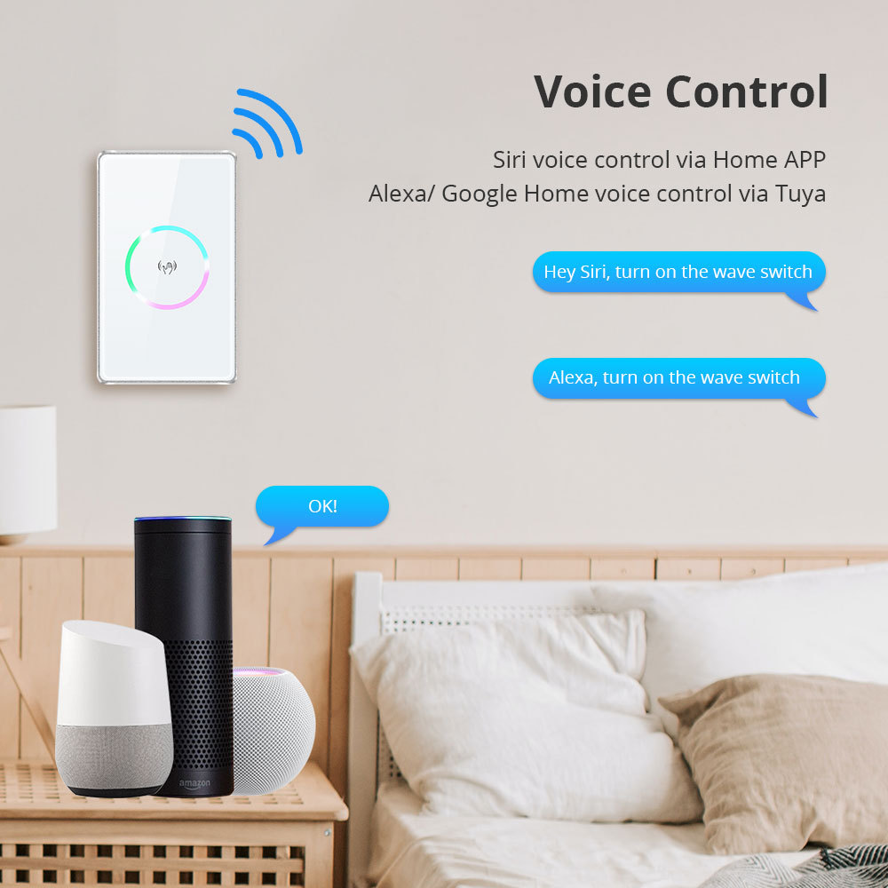 Zemismart Zigbee 3.0 Smart Wave Switch with PIR Sensor Work with Tuya SmartThings Echo Plus hub US Interruptor Support Alexa Google Home Voice Control
