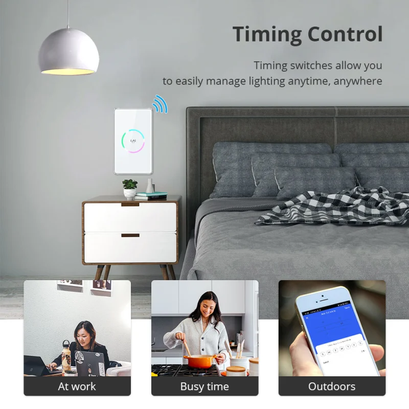 Zemismart Zigbee 3.0 Smart Wave Switch with PIR Sensor Work with Tuya SmartThings Echo Plus hub US Interruptor Support Alexa Google Home Voice Control
