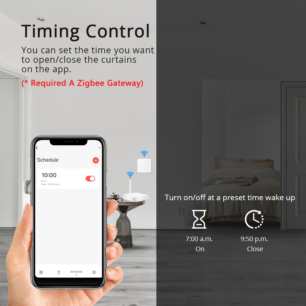 Zemismart Zigbee Smart Dimmer Switch 3 Gang Neutral Required Brightness Adjustment  works with Tuya App Google Home Voice Control Timer Function
