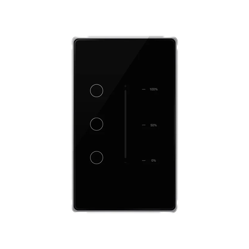 Zemismart Zigbee Smart Dimmer Switch 3 Gang Neutral Required Brightness Adjustment  works with Tuya App Google Home Voice Control Timer Function