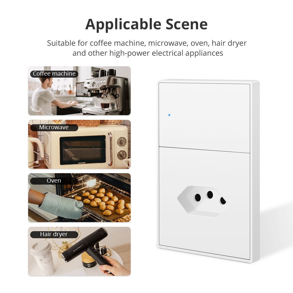 Zemismart Zigbee 20A Brazil Socket Smart Brazilian Wall Outlet