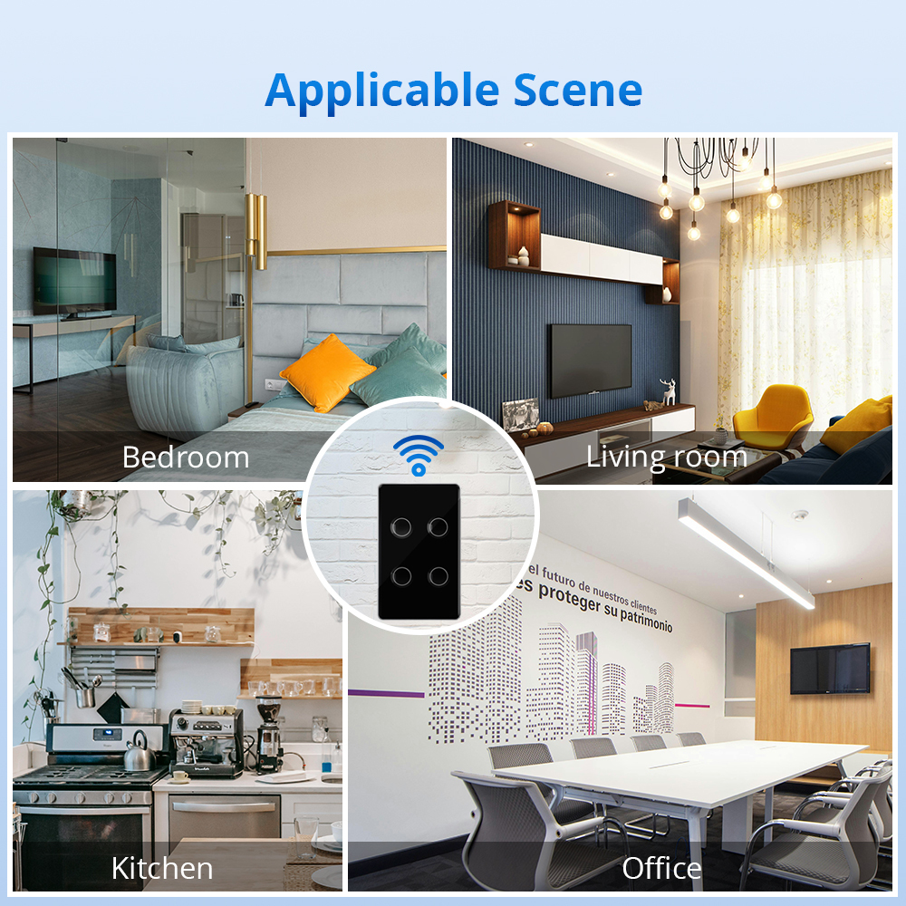 Zemismart Matter over Wifi Smart Touch US Switch 1 2 3 4gang touch switch Compatible Home SmartThings App Control