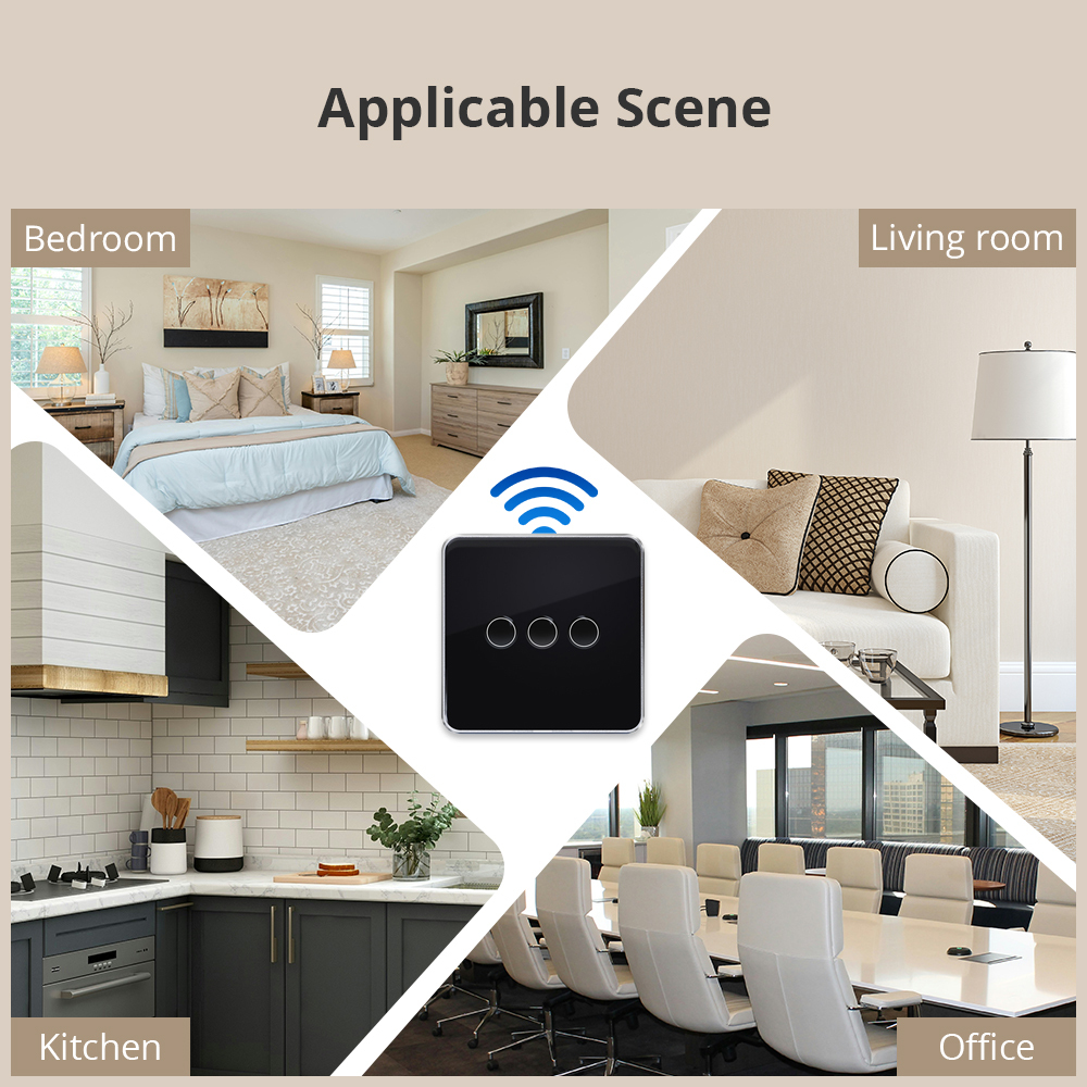 Zemismart Matter over Wifi Smart Touch Switch 1 2 3 4gang touch switch Compatible Voice Control SmartThings App Control