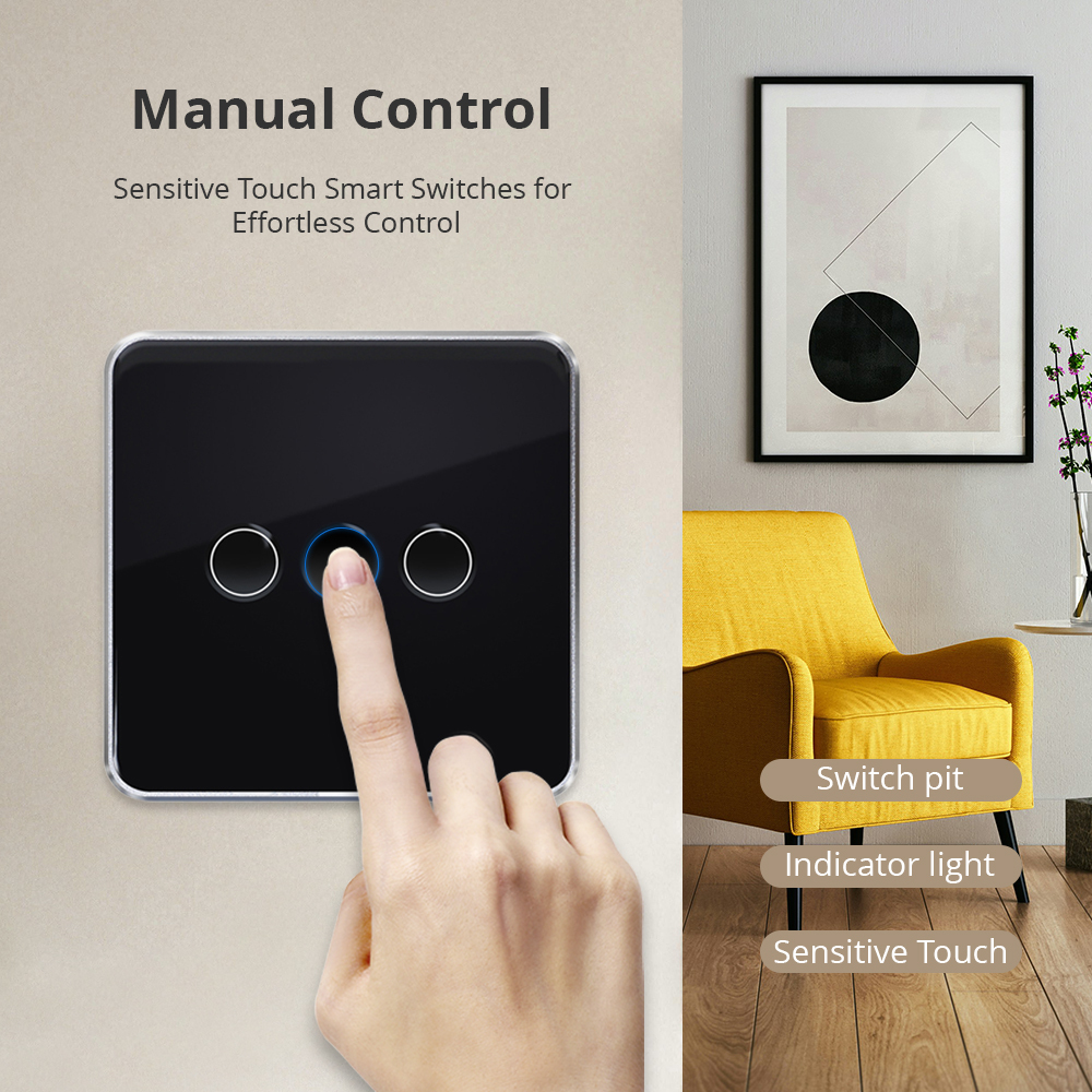 Zemismart Matter over Wifi Smart Touch Switch 1 2 3 4gang touch switch Compatible Voice Control SmartThings App Control