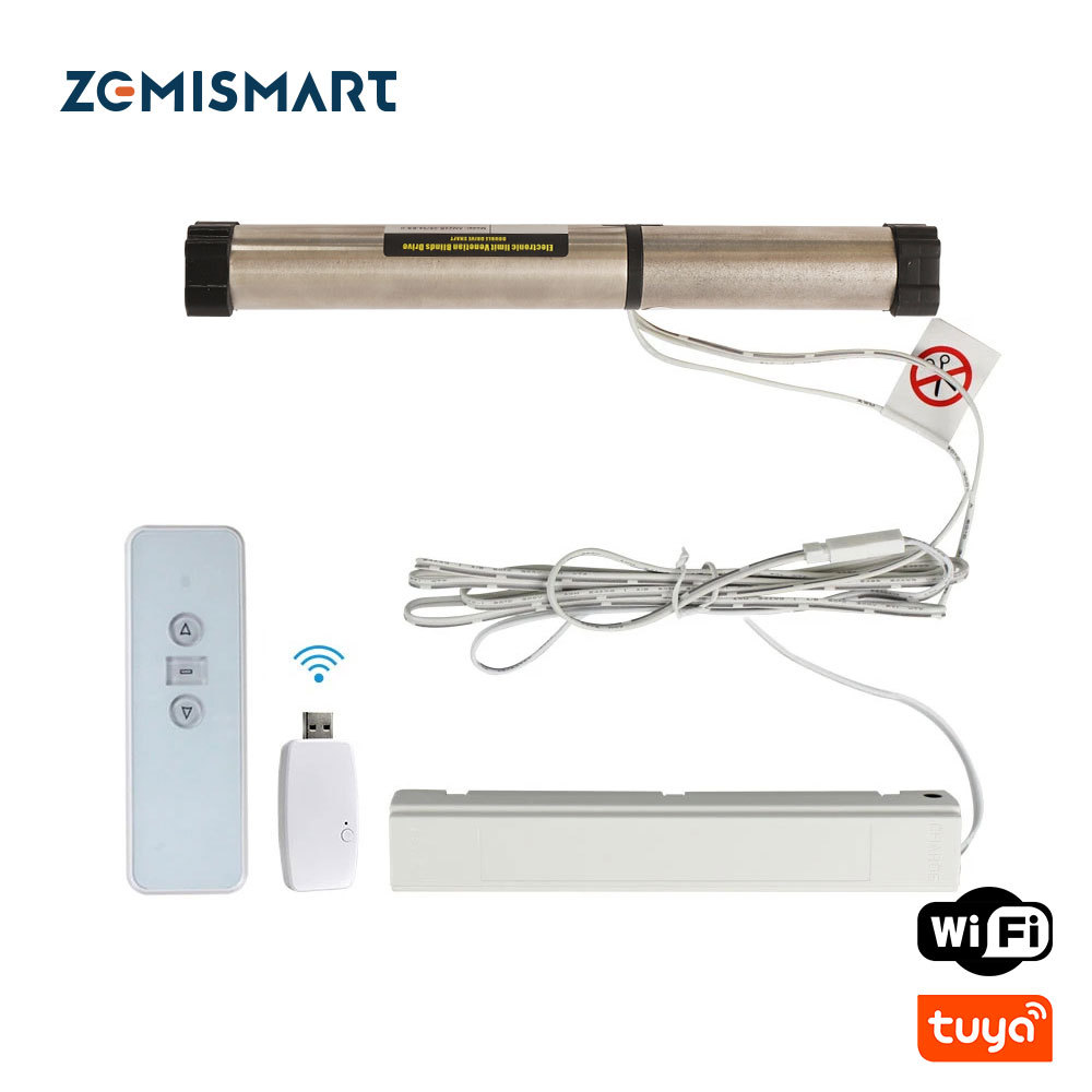 Zemismart Tuya WiFi Venetian Blind Motor Smart Rechargable Motorized Curtain RF Control Timer Alexa Google Home Voice Contro