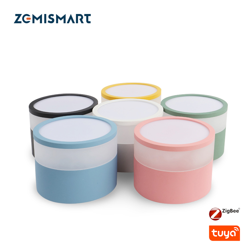 Zemismart Tuya Zigbee LED Surface Mounted Downlight 9W RGBW Dimmable Ceiling Lamp for Decor Round Spotlight Alexa Google Home