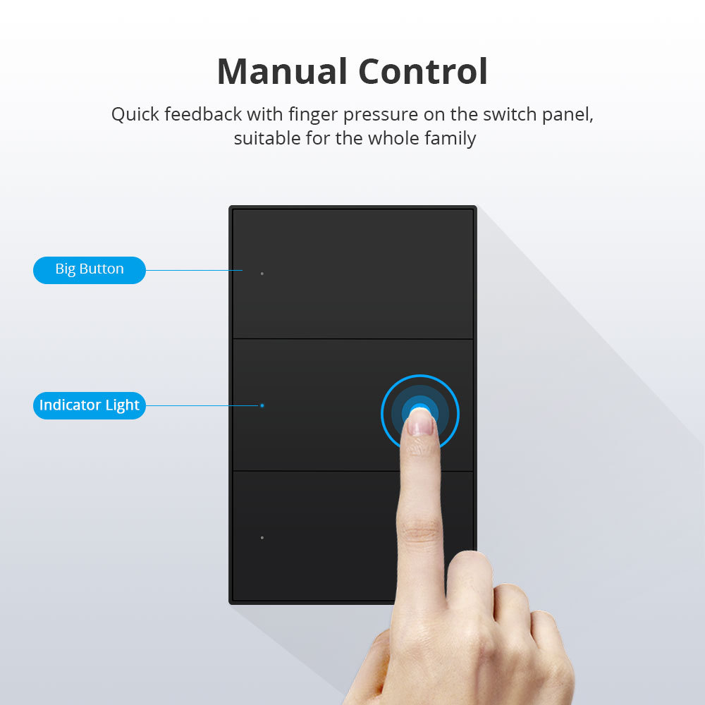 Zemismart Matter over Wifi Smart Push Button US Switch 1 2 3 4 6 gang Black Color Compatible Home SmartThings Google Home App Control