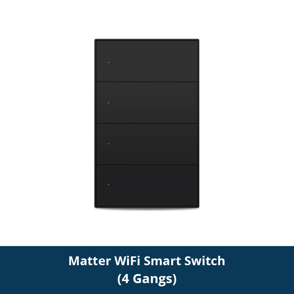 Zemismart Matter over Wifi Smart Push Button US Switch 1 2 3 4 6 gang Black Color Compatible Home SmartThings Google Home App Control