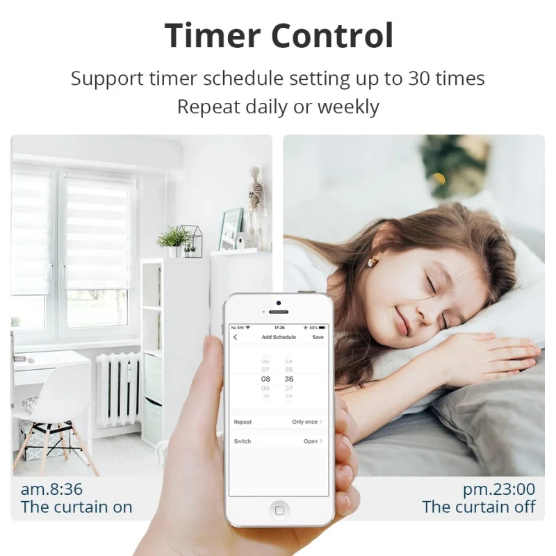 Zemismart Energy Saving EU Zigbee Curtain Switch Electric Smart Blind Switches TUYA Alexa Google Home Voice Control Backlit optional
