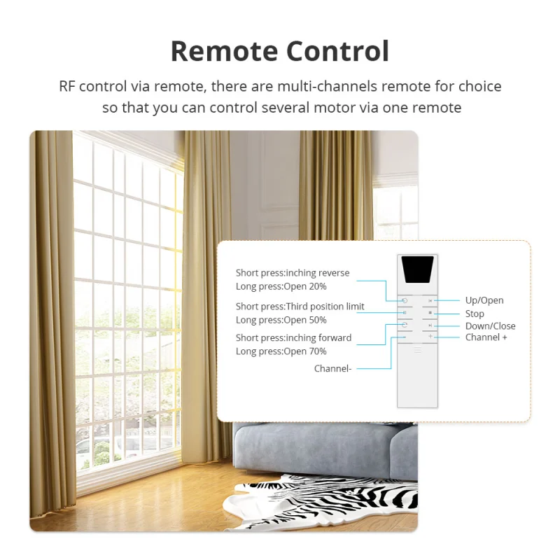 Zemismart Matter Over Wifi Slide Curtain Smart HomeKit SmartThings Google Home APP Control by Siri Voice Control Easy Installation