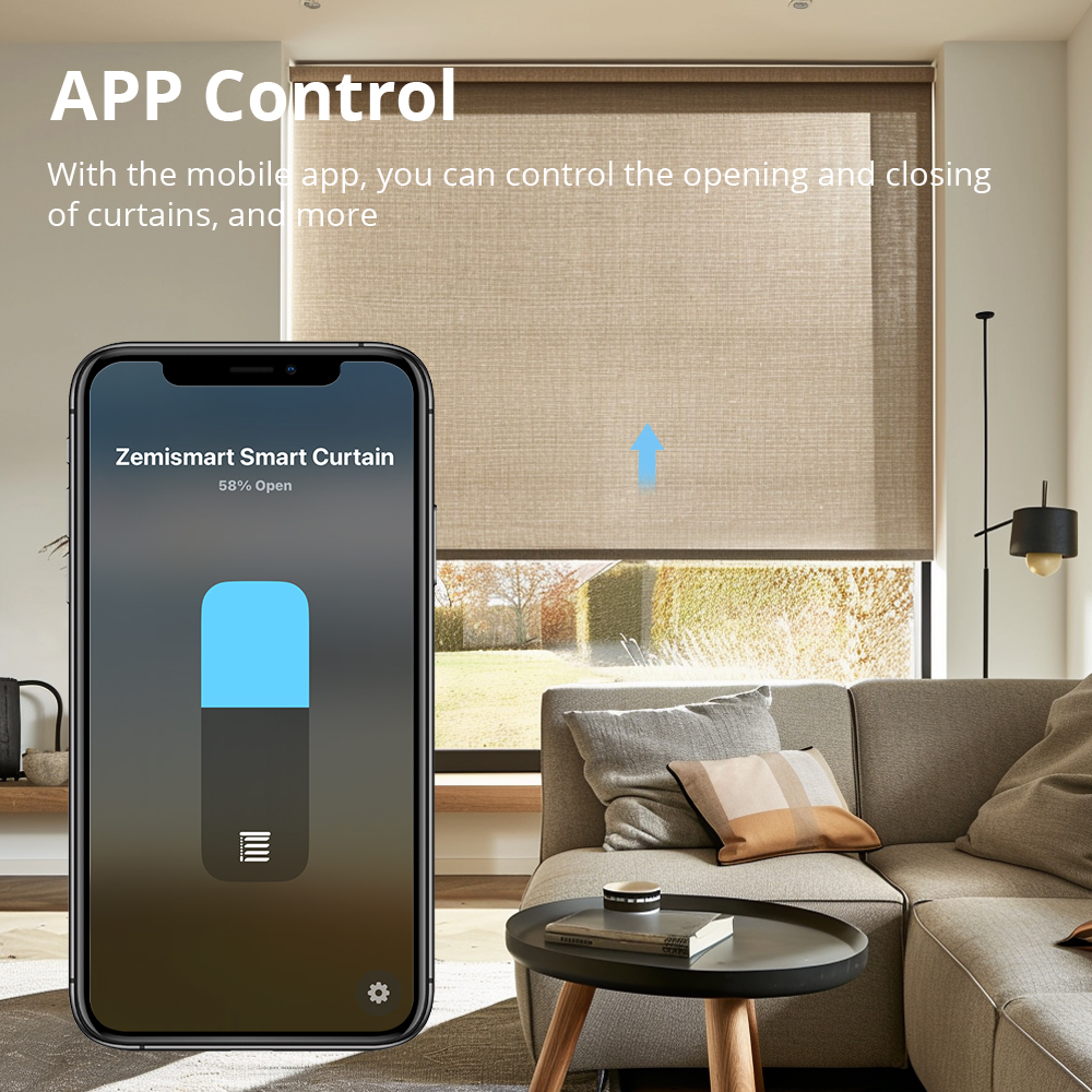 Zemismart Matter over WiFi 2N Roller Shade Blinds Motor Electric Curtain Motor for 37 38mm Tube Compatiable with HomeKit Alexa Google Assistant SmartT