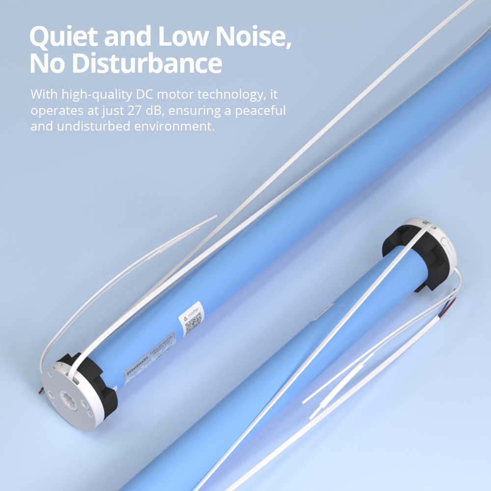 Zemismart Matter over WiFi 2N Roller Shade Blinds Motor Electric Curtain Motor for 37 38mm Tube Compatiable with HomeKit Alexa Google Assistant SmartT