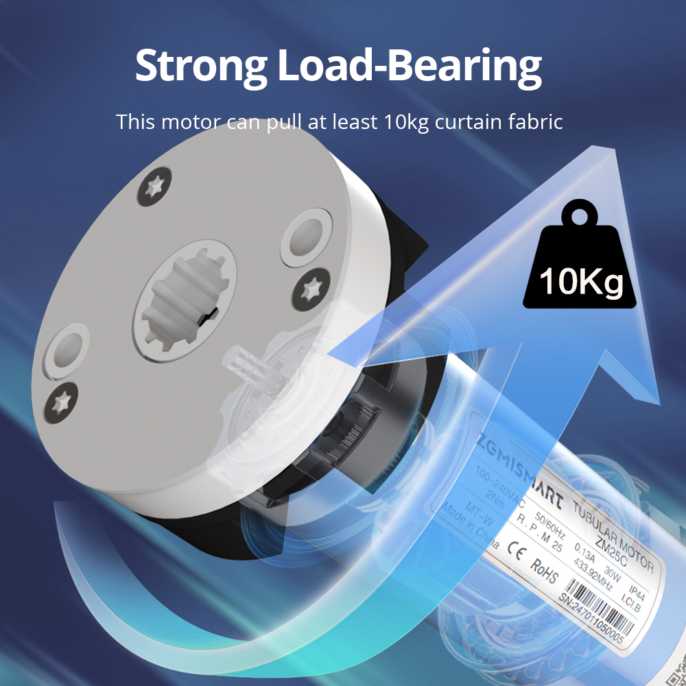 Zemismart Matter over WiFi 2N Roller Shade Blinds Motor Electric Curtain Motor for 37 38mm Tube Compatiable with HomeKit Alexa Google Assistant SmartT