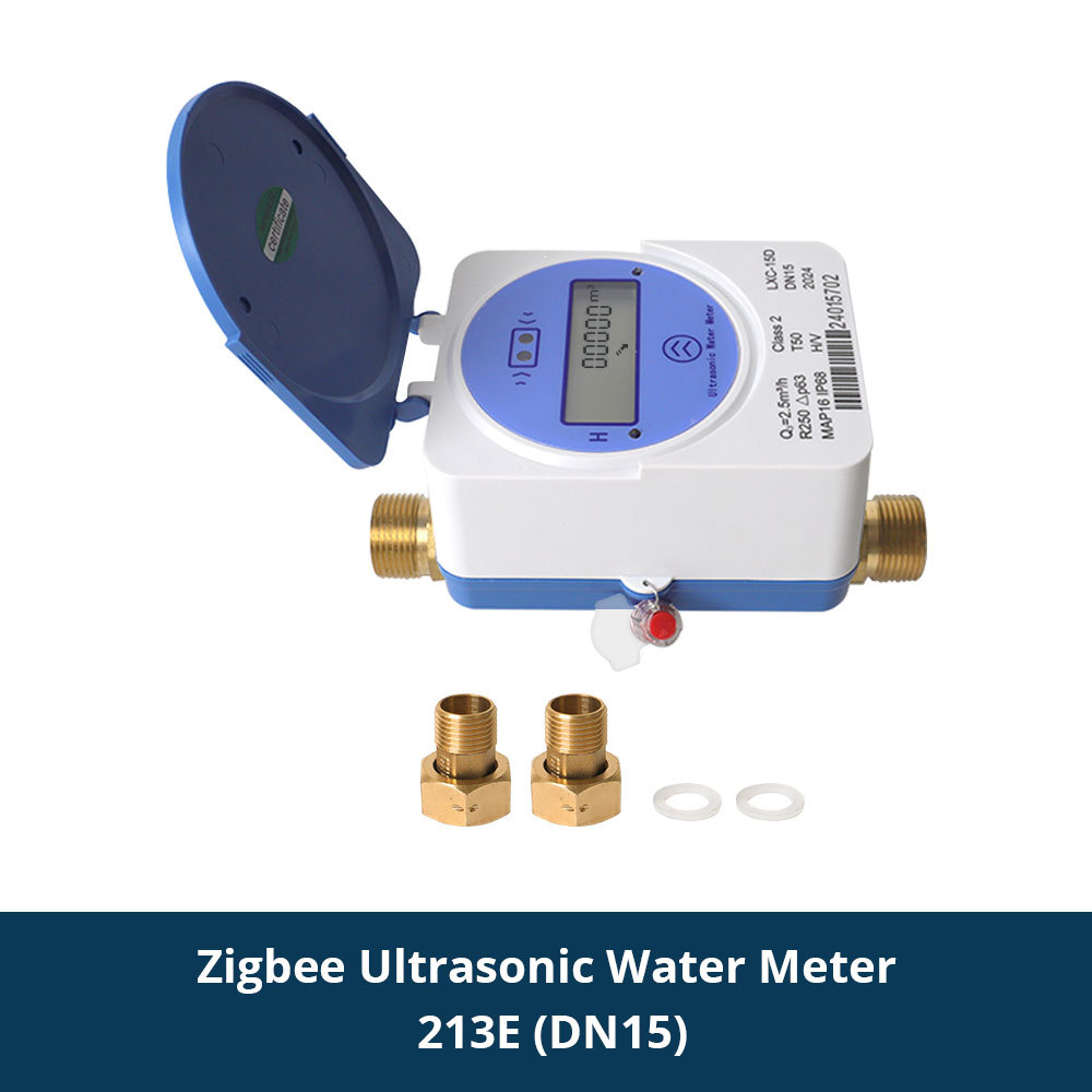 Zemismart Zigbee Smart Ultrasonic Water Meter IP68 LCD Digital Display Water Quantity Flow Consumption Measurement works with Tuya Smart Life App