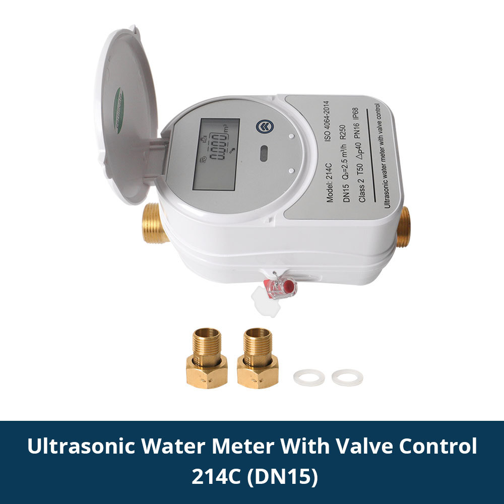 Zemismart Zigbee Smart Valve Ultrasonic Water Meter IP68 with LCD Display Water Quantity Flow Consumption Measurement works with Tuya Smart Life App