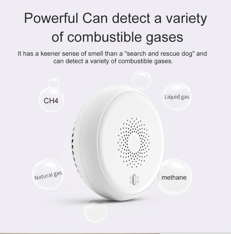 Zemismart Zigbee Smart Gas Detected Sensor for Pipeline Natural Gas Security Alarm System Gas Leakage Detector works with Tuya