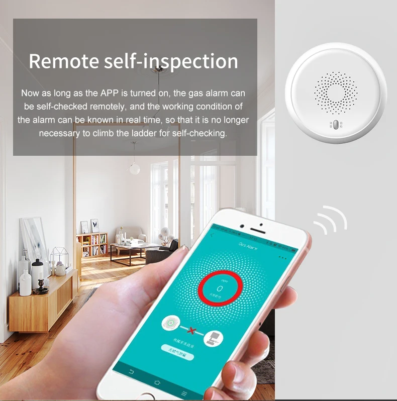 Zemismart Zigbee Smart Gas Detected Sensor for Pipeline Natural Gas Security Alarm System Gas Leakage Detector works with Tuya