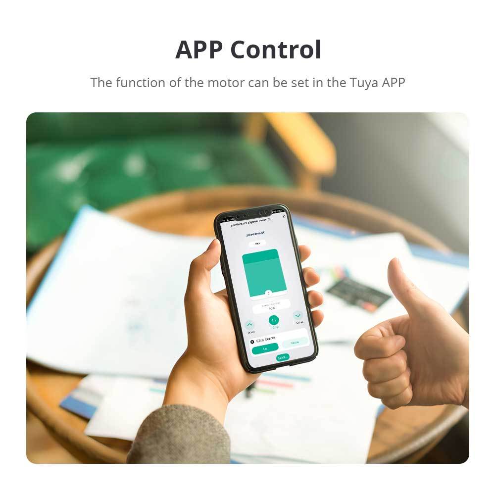 Zemismart Zigbee Rechargeable Roller Blinds Motor Solar Panel Optional for 17mm 25mm 28mm Tube works with Tuya Alexa Google Assistant Smart Electric C