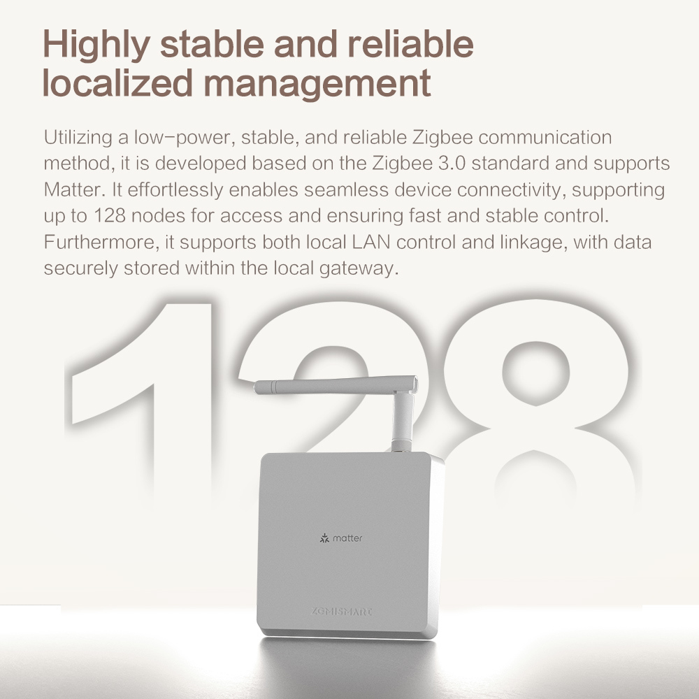 Zemismart Matter Zigbee Smart Home Hub Matter Bridge Integrates with Home Google SmartThings Home Tuya Control