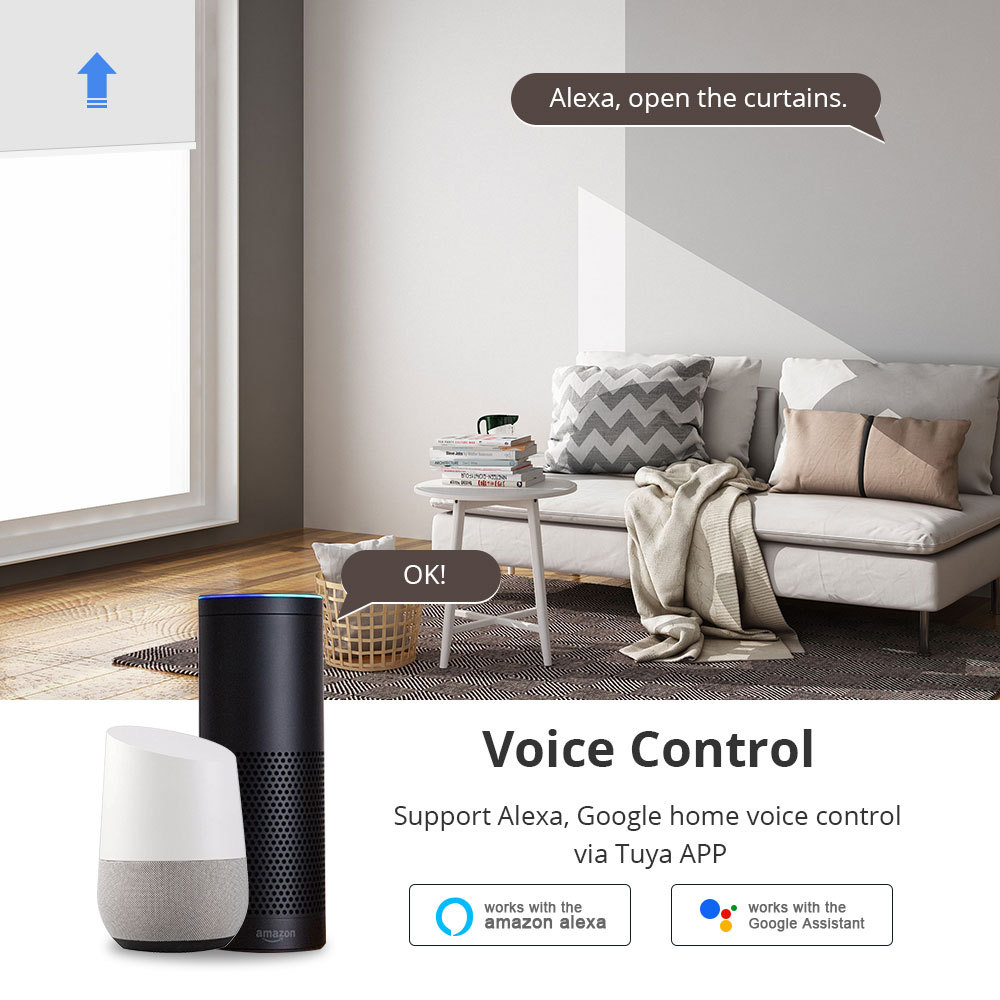 Zemismart Zigbee Plug-In Roller Blind Motor Compaticable with 17mm/25mm/28mm Tubes works with Tuya Voice App Control