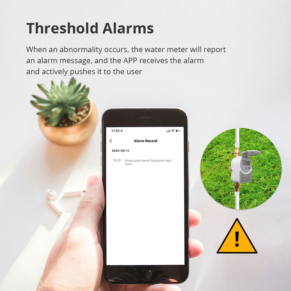 Zemismart Zigbee Smart Valve Ultrasonic Water Meter IP68 with LCD Display Water Quantity Flow Consumption Measurement works with Tuya Smart Life App