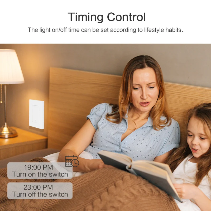 Zemismart Wifi Matter US Standard 3-Way Switch with Frame HomeKit Google Home SmartThings Home Assistant Voice Control