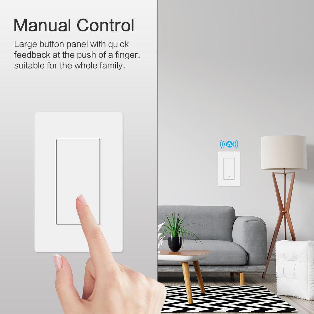 Zemismart Wifi Matter US Standard 3-Way Switch with Frame HomeKit Google Home SmartThings Home Assistant Voice Control