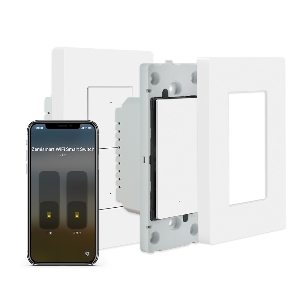 Zemismart Wifi Matter US Standard 3-Way Switch with Frame HomeKit Google Home SmartThings Home Assistant Voice Control