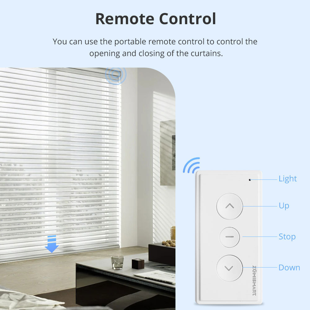 Zemismart Matter over Wifi Roller Shade Motor for 37mm Home App Google Home App SmartThings App Control