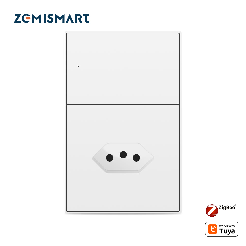 Zemismart Zigbee 20A Brazil Socket Smart Brazilian Wall Outlet Tuya Google Home Smartthings Homekit Control via M1 Matter Hub