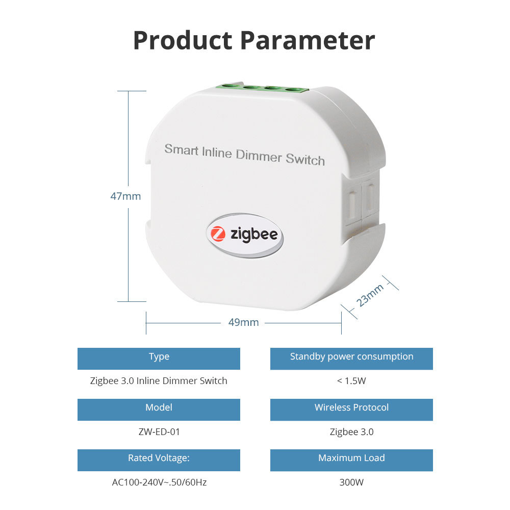 Zemismart Zigbee  Dimmer  Module works with Tuya Alexa Google Home Control Dimmer switch Smart Life APP Control