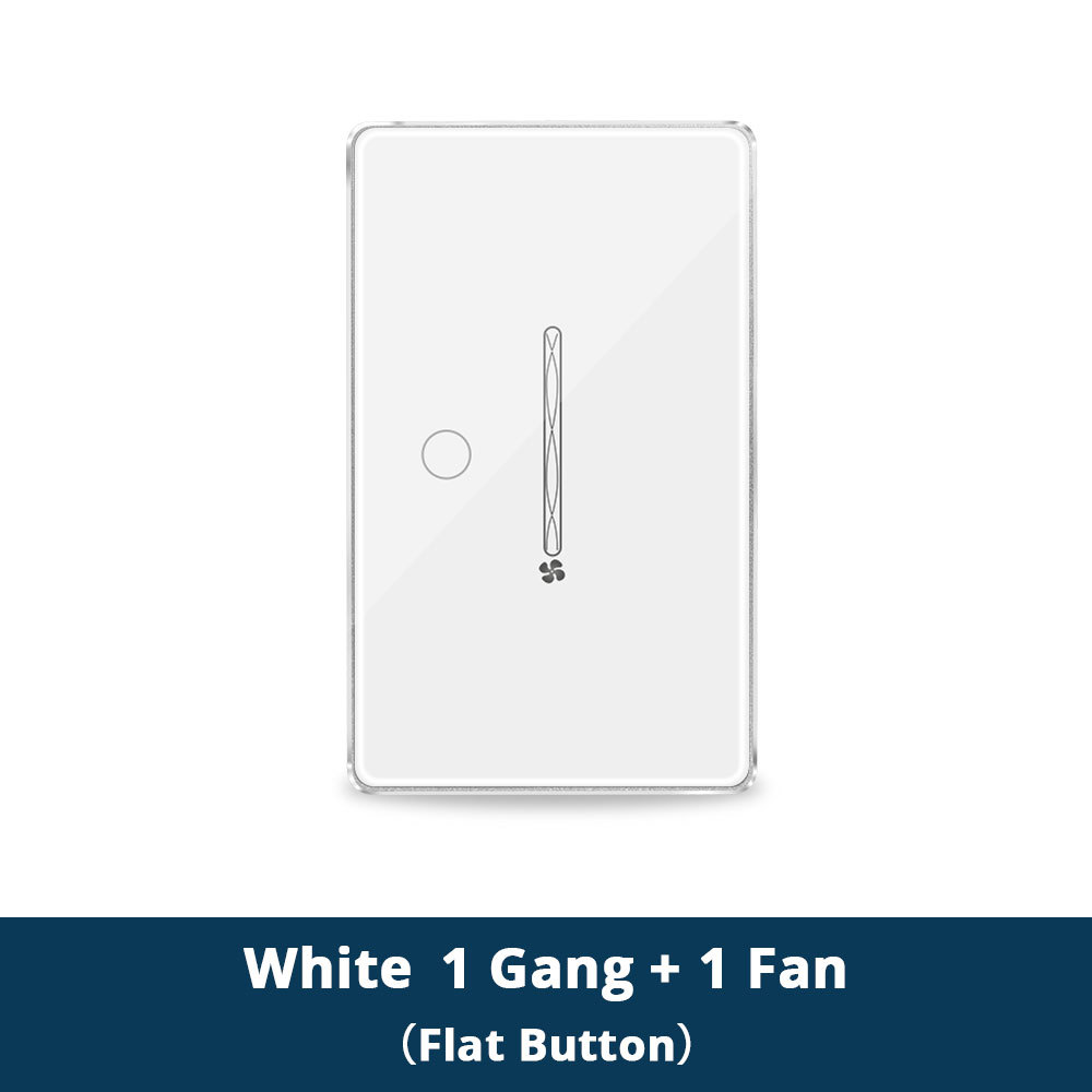 Zigbee Smart Fan Light Switch Neutral Required 1 Gang Touch Light Switch with Slider Control Fan Speed Work with Tuya Smart Life