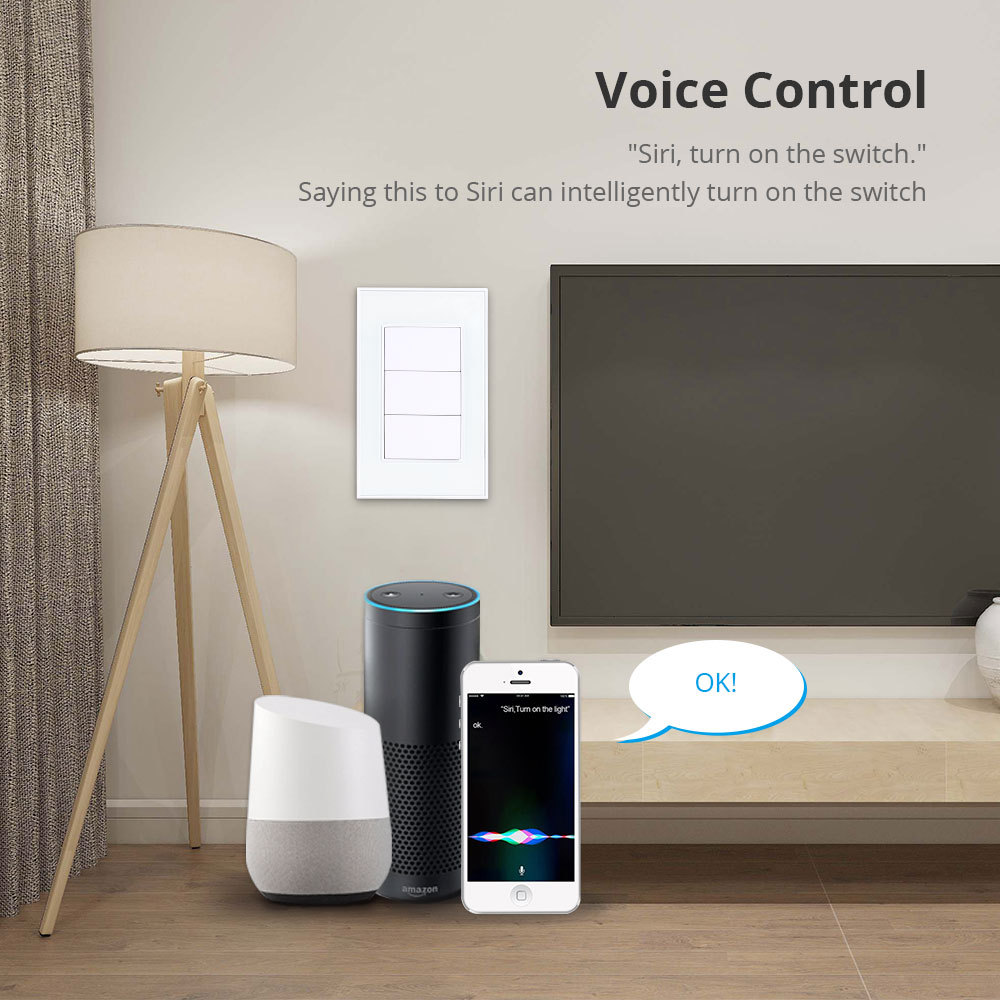 Zemismart Zigbee Push Button Switch Neutral Required works with Tuya HomeKit Siri Alexa Google Home Control Zemismart Zigbee Smart Switches